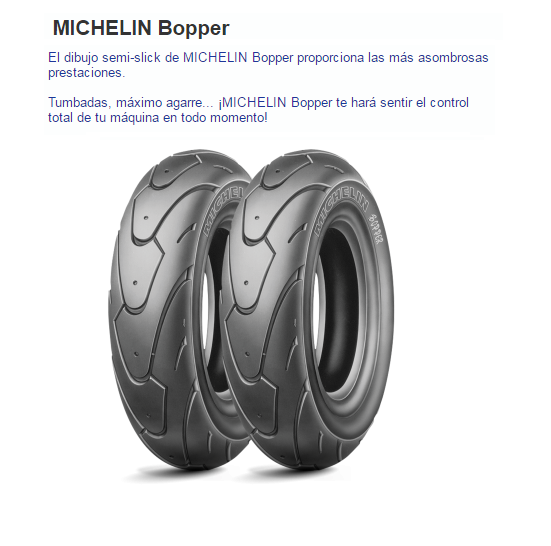 CUBIERTA MICHELIN BOPPER 130/90-10 61L F/R TL/TT