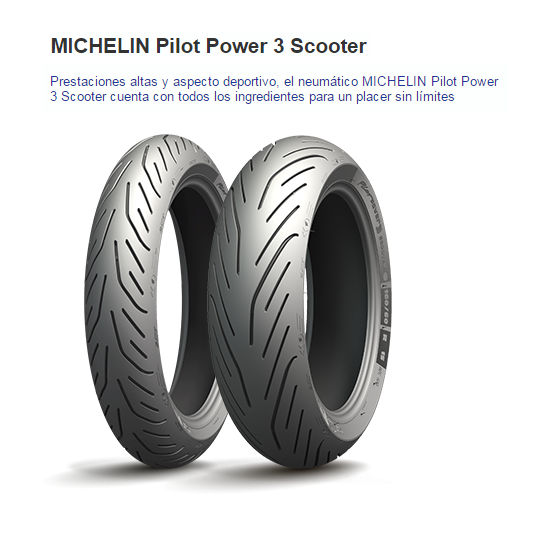 CUBIERTA MICHELIN PILOT POWER 3 SCOOTER 120/70R15 56H F TL