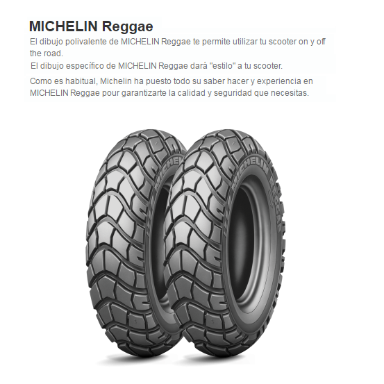 CUBIERTA MICHELIN REGGAE 120/90-10 57J F/R TL