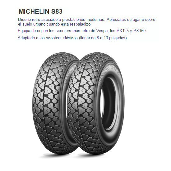 CUBIERTA MICHELIN S83 350-8 46J F/R TT