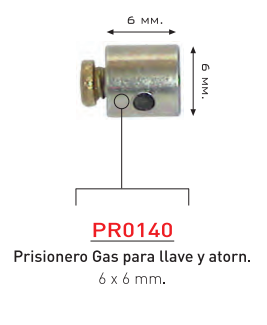 PRISIONERO GAS DESTORNILLADOR 6 MM