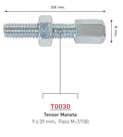 TENSOR FRENO MOTO CERRADO 7 MM.