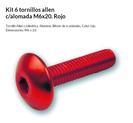 TORNILLO V PARTS 6 X 20 C/ALOMADA ROJO KIT