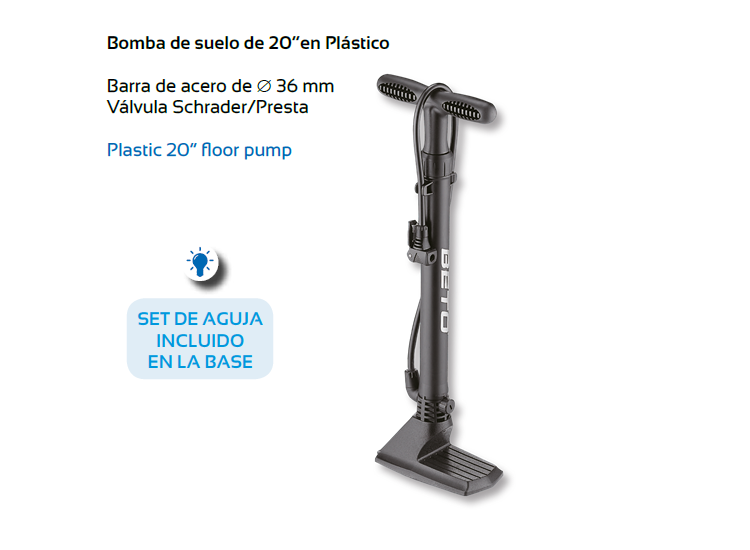 BOMBIN BICICLETA TKX PIE CMP088N1 20 PLASTICO