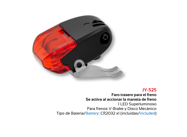 FARO BICICLETA TKX JY525 TRASERO PARA EL FRENO 1 LED