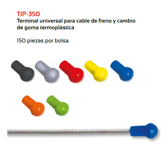 TERMINAL CABLE BICICLETA TKX PLASTICO PLATA (BOLSA 150 PIEZAS)
