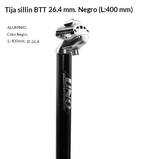 TIJA SILLIN BICICLETA UNO TS 103 26,4 400 MM. NEGRO