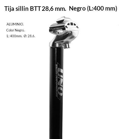 TIJA SILLIN BICICLETA UNO TS 103 28,6 400 MM NEGRO
