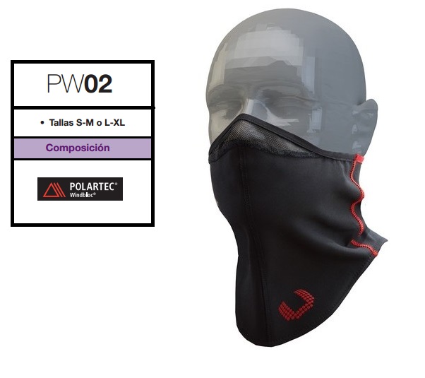 BALACLAVA UNIK PW02 CUELLO WINDBLOC S/M NEGRO