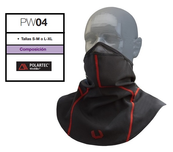 BALACLAVA UNIK PW04 TORAX WINDBLOC S/M NEGRO