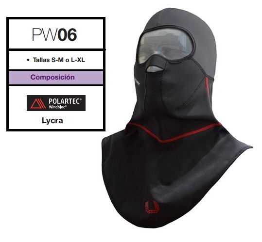 BALACLAVA UNIK PW06 WINDBLOC S/M NEGRO