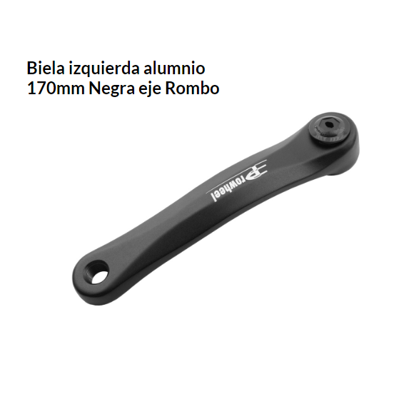 BIELA BICICLETA IZQUIERDA VTT 26 170 ALUMINIO NEGRO EJE BOMBO