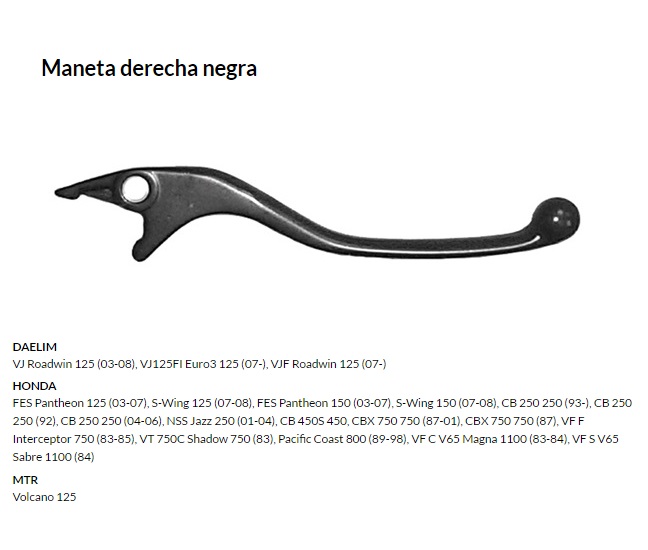 Maneta derecha negra