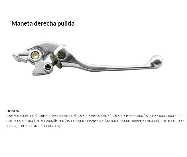 MANETA DERECHA PULIDA