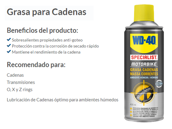 GRASA CADENA WD-40 AMBIENTE HUMEDO 400 ML