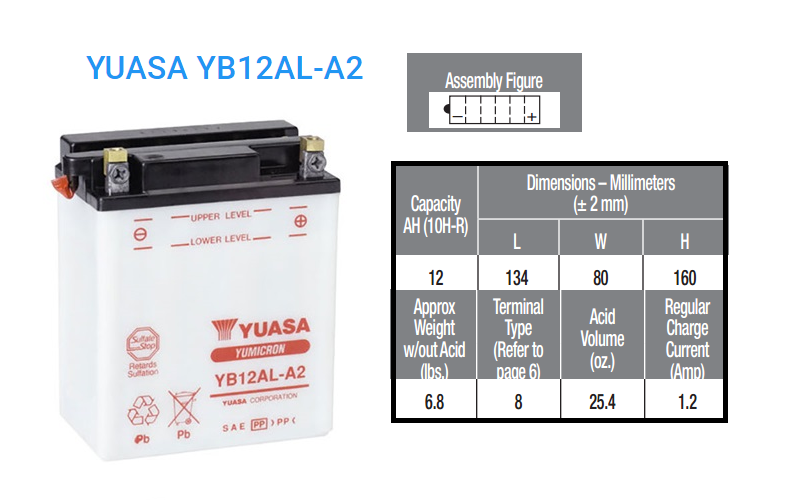 BATERIA YUASA YB 12 AL A2