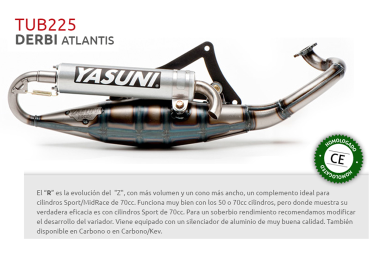 SILENCIOSO YASUNI R DERBI HUNTER PEUGEOT LUDIX  Ref TUB225