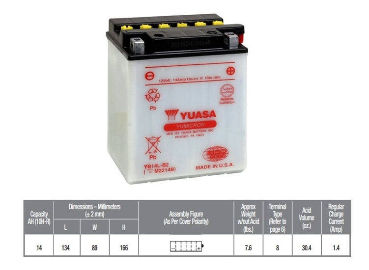 BATERIA YUASA YB 14 L B 2