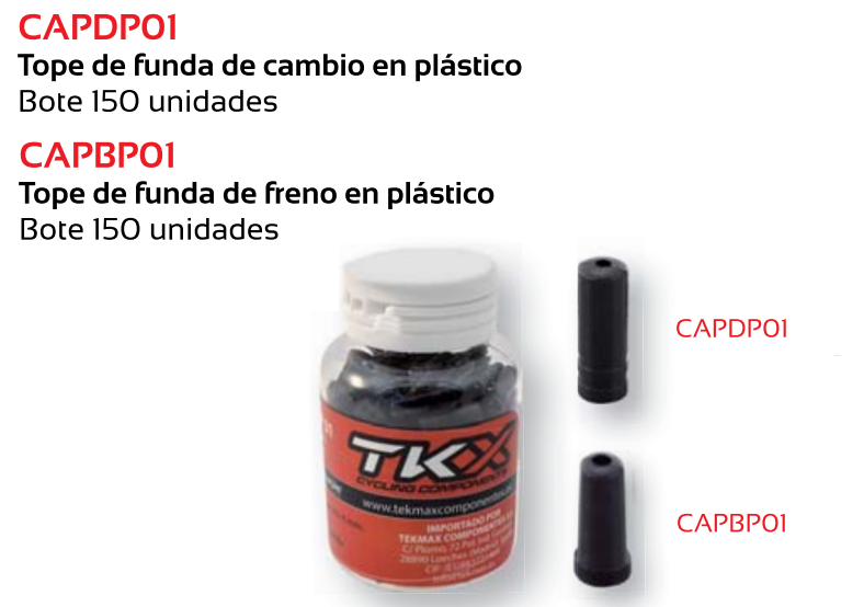 TOPE FUNDA CABLE FRENO BICICLETA TKX 5 MM PLASTICO (BOTE 150)