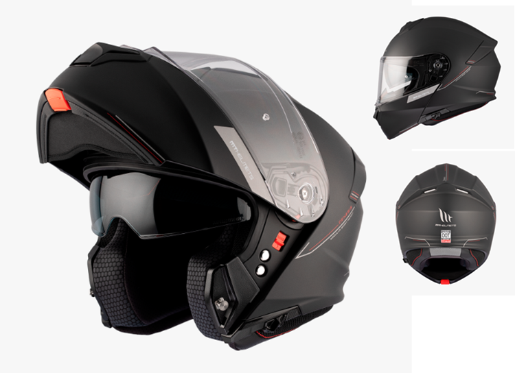 CASCO MOTO MT MODULAR GENESIS SV A1 NEGRO MATE M 22-06