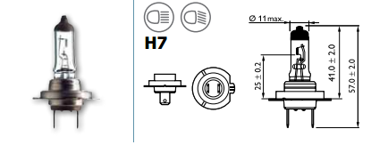 LAMPARA MOTO 12V 55W H7 HALOGENA