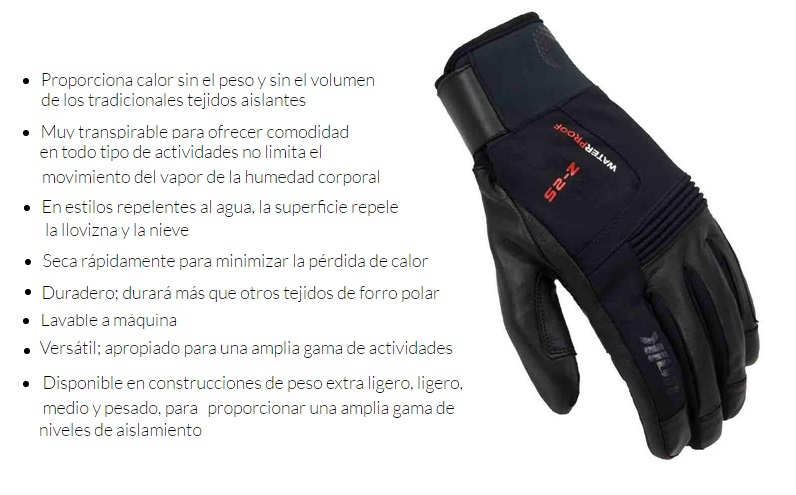 GUANTES MOTO UNIK Z25 INVIERNO CORDURA PIEL M NEGRO