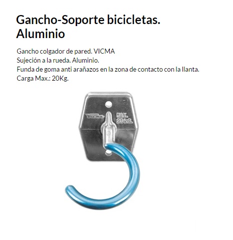 SOPORTE BICICLETA PARED ALUMINIO A LA RUEDA
